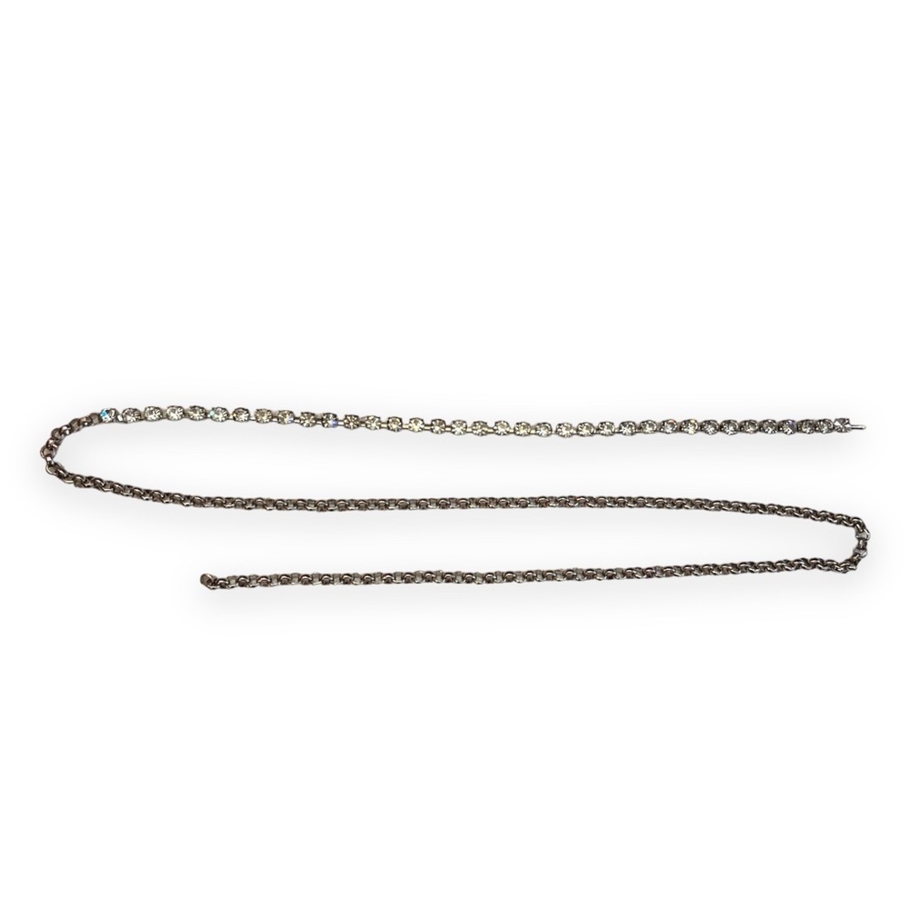 Vintage Rhinestone Chain Belt - Picture 2 of 2
